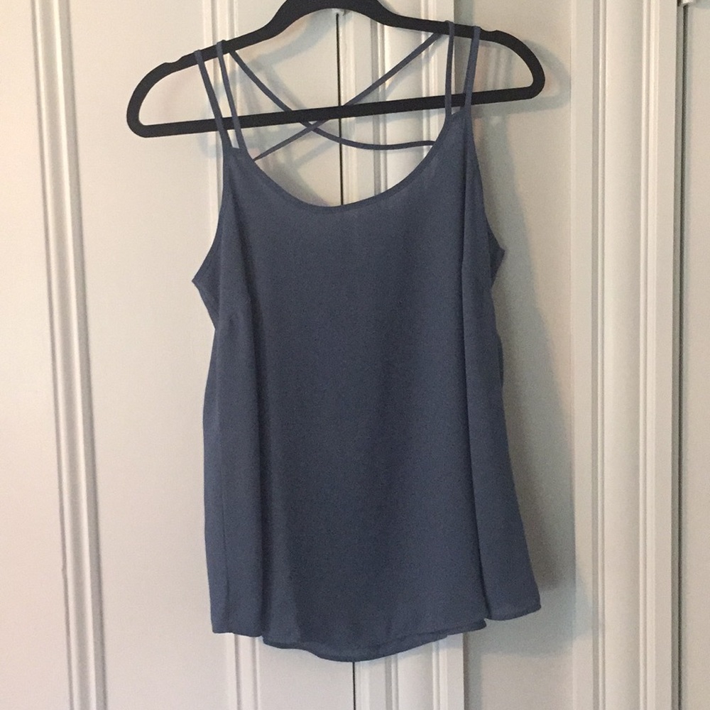 Blue, strappy camisole